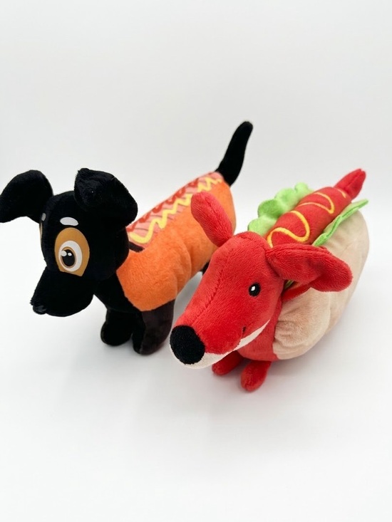 Other - Pair of 2 Hot Dog Dachshund Dog Plush Toy